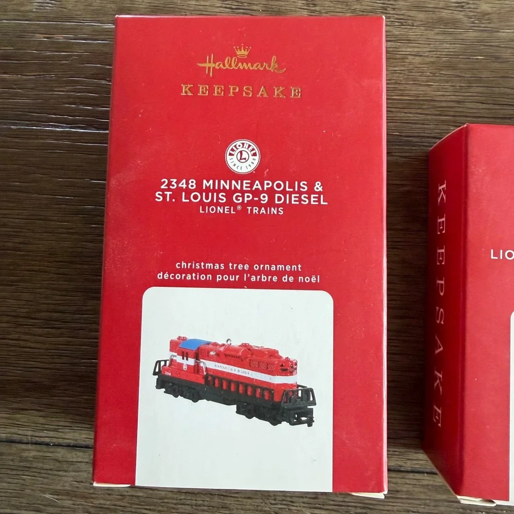 Hallmark Keepsake Lionel Trains Ornament Set GP-9 Diesel Crane Car‎ Work Caboose